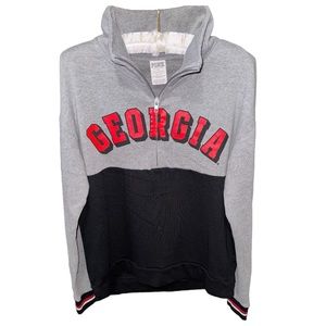 Victoria’s Secret PINK 5th & Ocean Georgia Bulldogs Quarter Zip Shirt Size XS